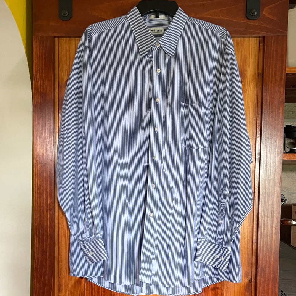 Van Heusen Classic Blue and White Striped Shirt